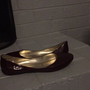 Burgundy flats